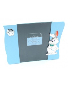 PORTAFOTOS CONEJO FLOR PLATA