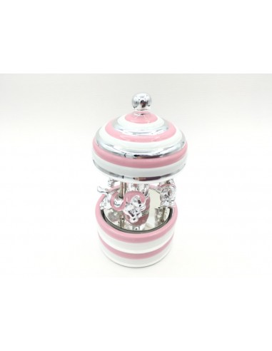 CARRUSEL CON LUZ CABALLOS ROSA