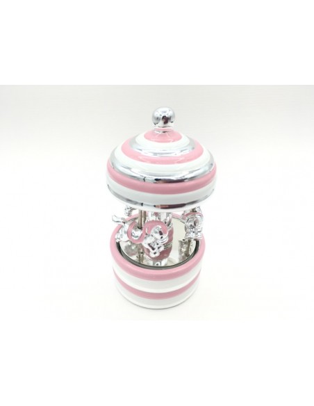 CARRUSEL CON LUZ CABALLOS ROSA