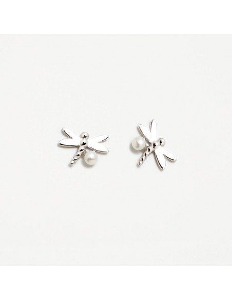 PENDIENTES AGATA PLATA LIBELULA-PERLA LEONOR