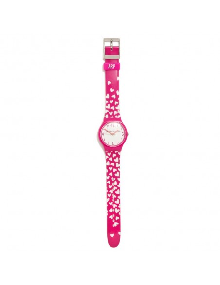 RELOJ PEQUEÑO FLIP FUCSIA CORAZONES DEGRADEÉ