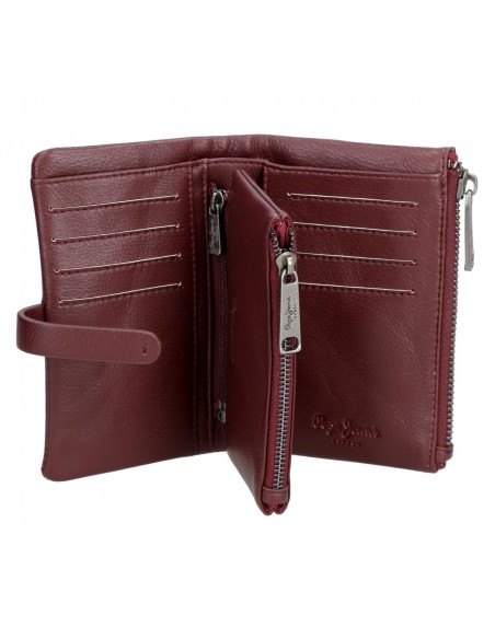 BILLETERO CON MONEDERO MARA BURDEOS PEPE JEANS