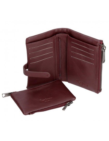 BILLETERO CON MONEDERO MARA BURDEOS PEPE JEANS