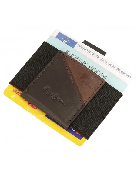 TARJETERO STRIKING MARRON PEPE JEANS