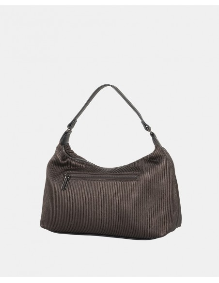 BOLSO DE HOMBRO Y BANDOLERA DEVOTA & LOMBA PLISSED MARRON