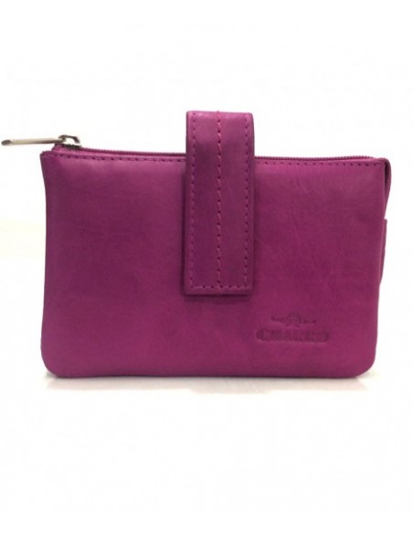 MONEDERO PIEL CHARRO TRIPLE (varios colores)