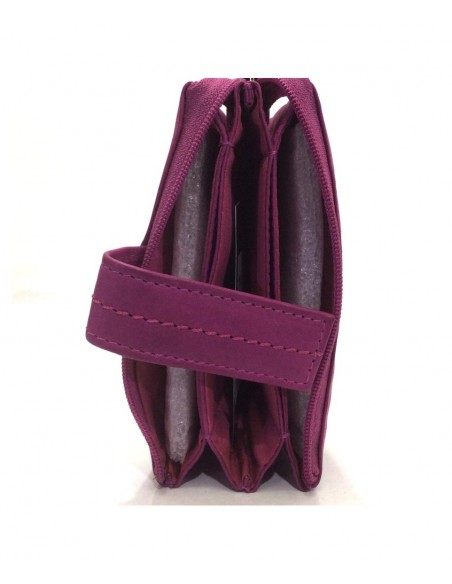 MONEDERO PIEL CHARRO TRIPLE (varios colores)