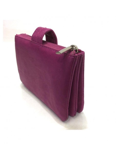 MONEDERO PIEL CHARRO TRIPLE (varios colores)