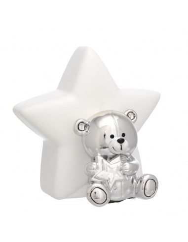 HUCHA OSO PLATEADO ESTRELLA