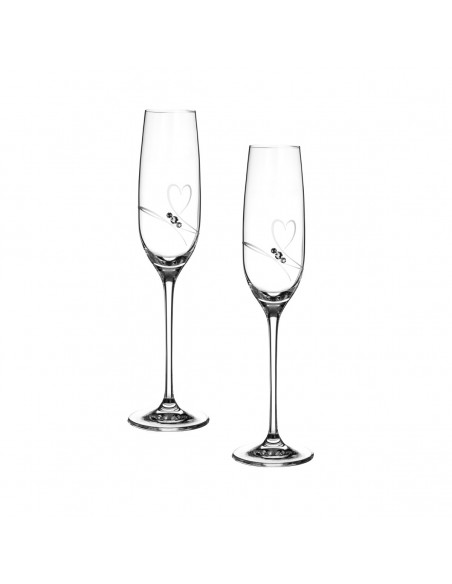ESTUCHE COPAS DE CRISTAL CORAZON TALLADO