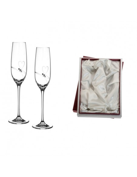 ESTUCHE COPAS DE CRISTAL CORAZON TALLADO