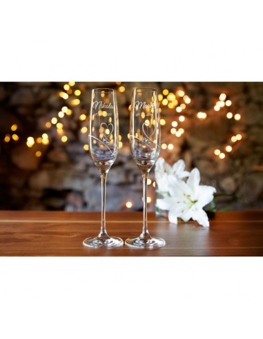 ESTUCHE COPAS DE CRISTAL CORAZON TALLADO