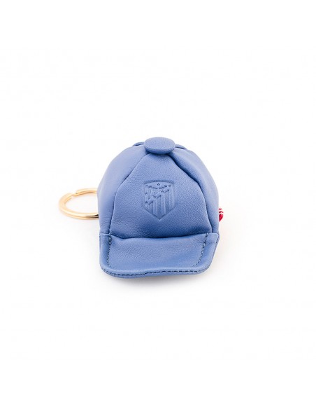 LLAVERO MONEDERO ATLETICO MADRID  PIEL C/FORMA GORRA "AZUL"