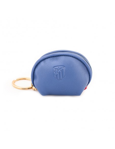 LLAVERO MONEDERO ATLETICO MADRID PIEL C/FORMA ABANICO "AZUL"