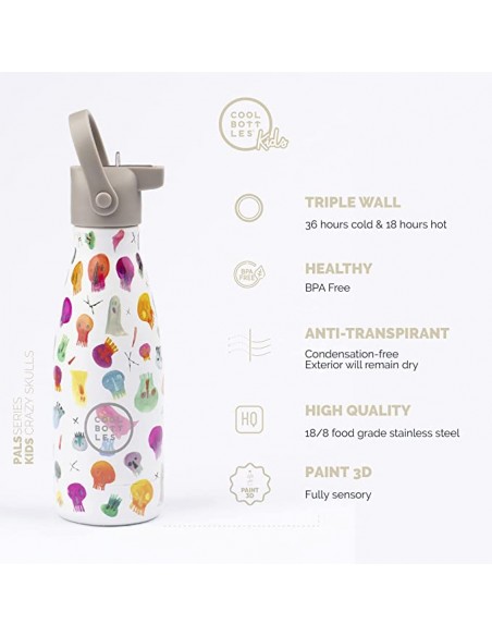 BOTELLA TERMICA CRAZY SKULLS COOL BOTTLES 260ML