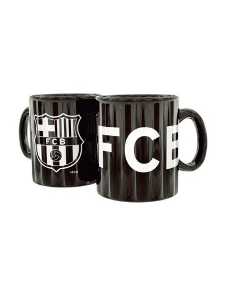 TAZA CERAMICA FC BARCELONA NEGRA ESCUDO