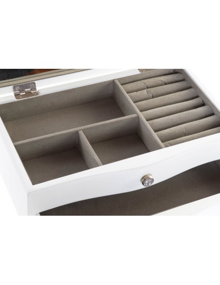 JOYERO MDF CON ESPEJO LACADO EN BLANCO