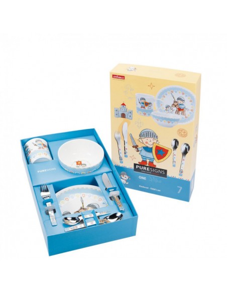 SET VAJILLA+CUBIERTOS MIKO-CABALLERO 7 PCS