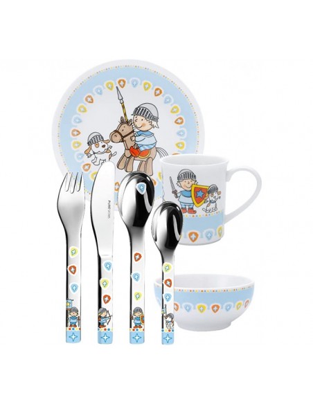 SET VAJILLA+CUBIERTOS MIKO-CABALLERO 7 PCS