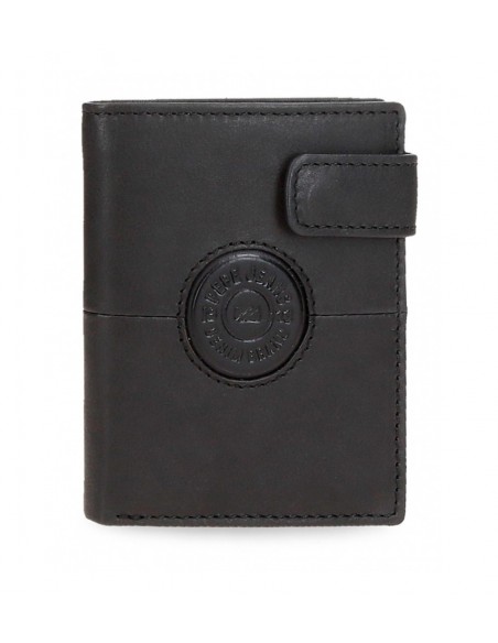 BILLETERO MONEDERO DE PIEL PEPE JEANS CRACKER CON BROCHE