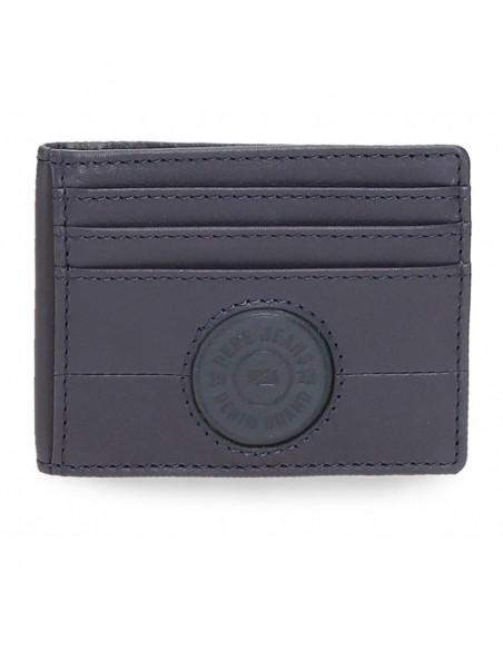TARJETERO DE PIEL PEPE JEANS CRACKER MARINO