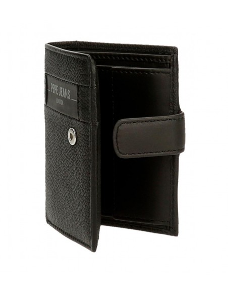 BILLETERO MONEDER DE PIEL PEPE JEANS CHECKBOX CON BROCHE