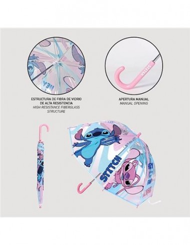 PARAGUAS TRANSPARENTE STITCH 45cm....