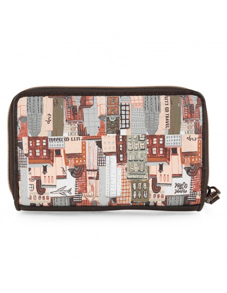 BILLETERO- MONEDERO GRANDE SKPAT BUILDINGS MARRON