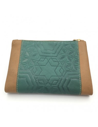 BILLETERO PIEL MENTA PEQ. BEIGE/VERDE...