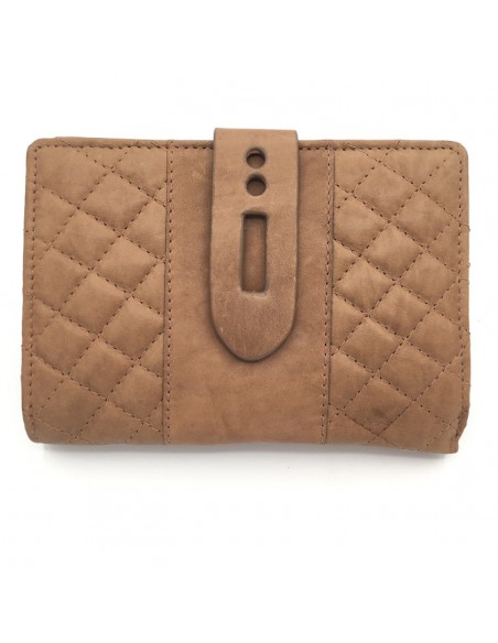 BILLETERO MONEDERO PIEL MENTA ARGEL 14CM. CAMEL