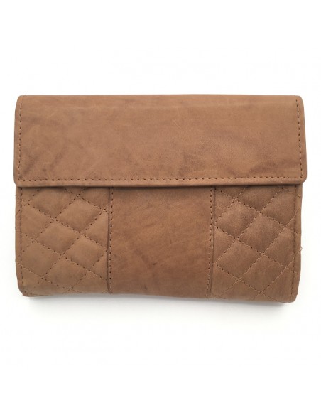 BILLETERO MONEDERO PIEL MENTA ARGEL 14CM. CAMEL