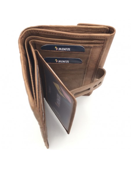 BILLETERO MONEDERO PIEL MENTA ARGEL 14CM. CAMEL