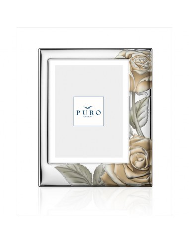 PORTAFOTOS ROSAS ESMALTE PLATA DE LEY...