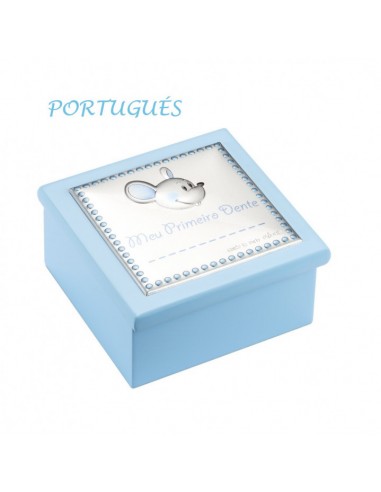 CAJA DE MADERA RATON DIENTES AZUL