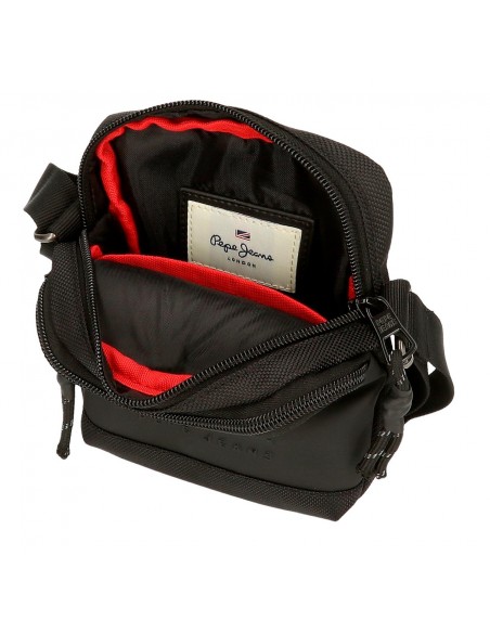 BANDOLERA PEQUEÑA PEPE JEANS BROMLEY NEGRO DOBLE COMPARTIMENTO