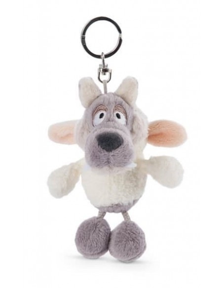 LLAVERO LOBO ULVY PIEL DE CORDERO NICI 10CM.