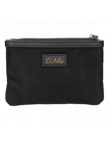 MONEDERO DOBLE  EL POTRO LANA NEGRO