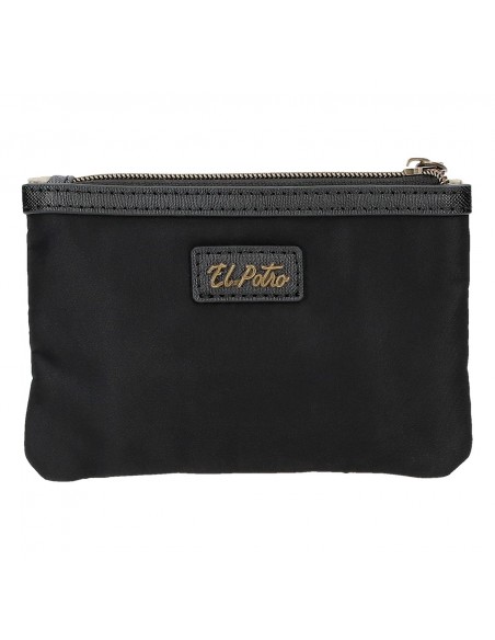 MONEDERO DOBLE  EL POTRO LANA NEGRO