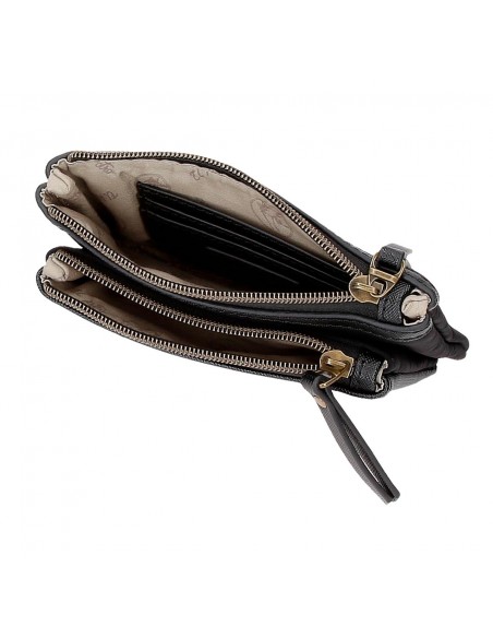 MONEDERO DOBLE  EL POTRO LANA NEGRO