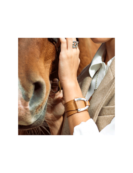 PULSERA MONTURA CUERO CAMEL CICLON