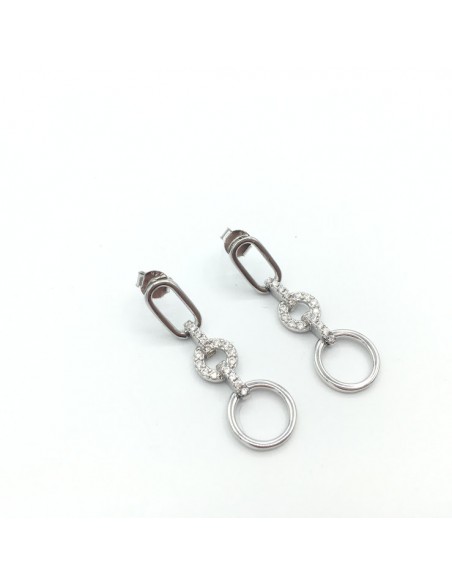 PENDIENTES PLATA DE LEY LARGOS ESLABONES