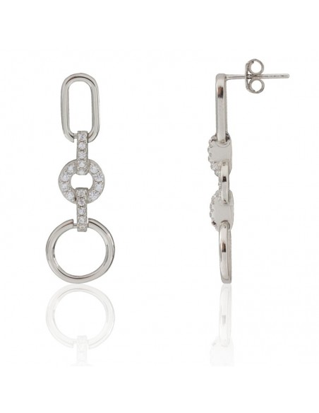 PENDIENTES PLATA DE LEY LARGOS ESLABONES