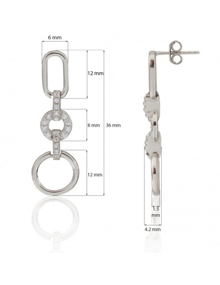 PENDIENTES PLATA DE LEY LARGOS ESLABONES