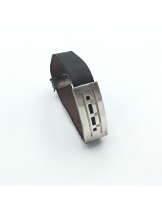PULSERA PIEL CON PLACA...