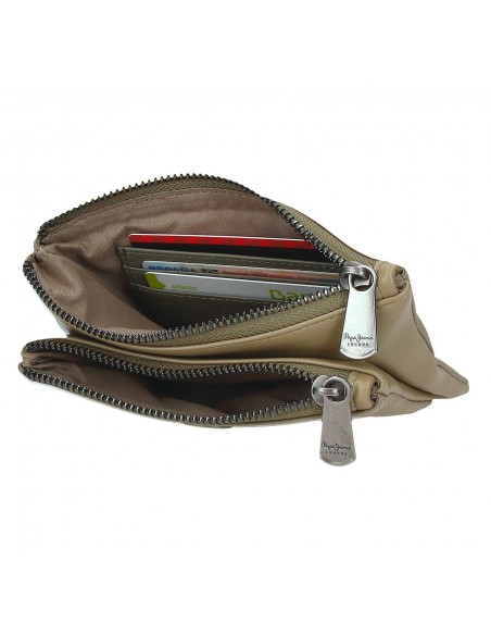 MONEDERO PEPE JEANS CORIN DOS COMPARTIMENTOS VERDE