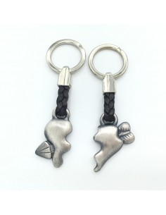 LLAVERO DOBLE CORAZON PARTIDO