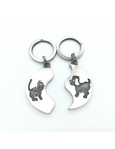 LLAVERO DOBLE CIRCULO GATO...