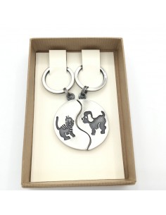 LLAVERO DOBLE CIRCULO GATO... 2