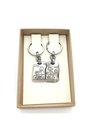 LLAVERO DOBLE PAREJA EN BICICLETA