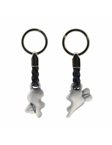 LLAVERO DOBLE CORAZON PARTIDO